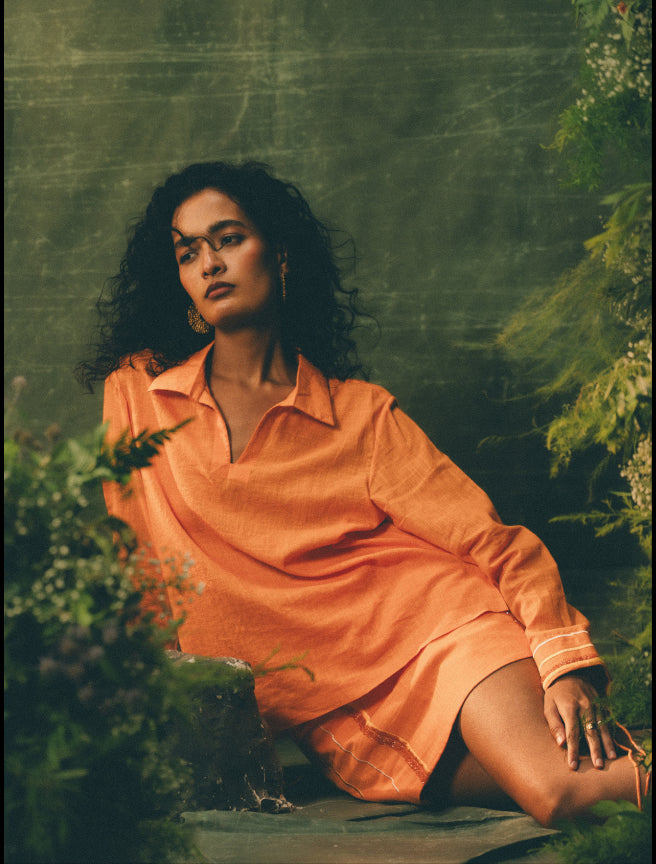 Saffron Cuff Tie Top