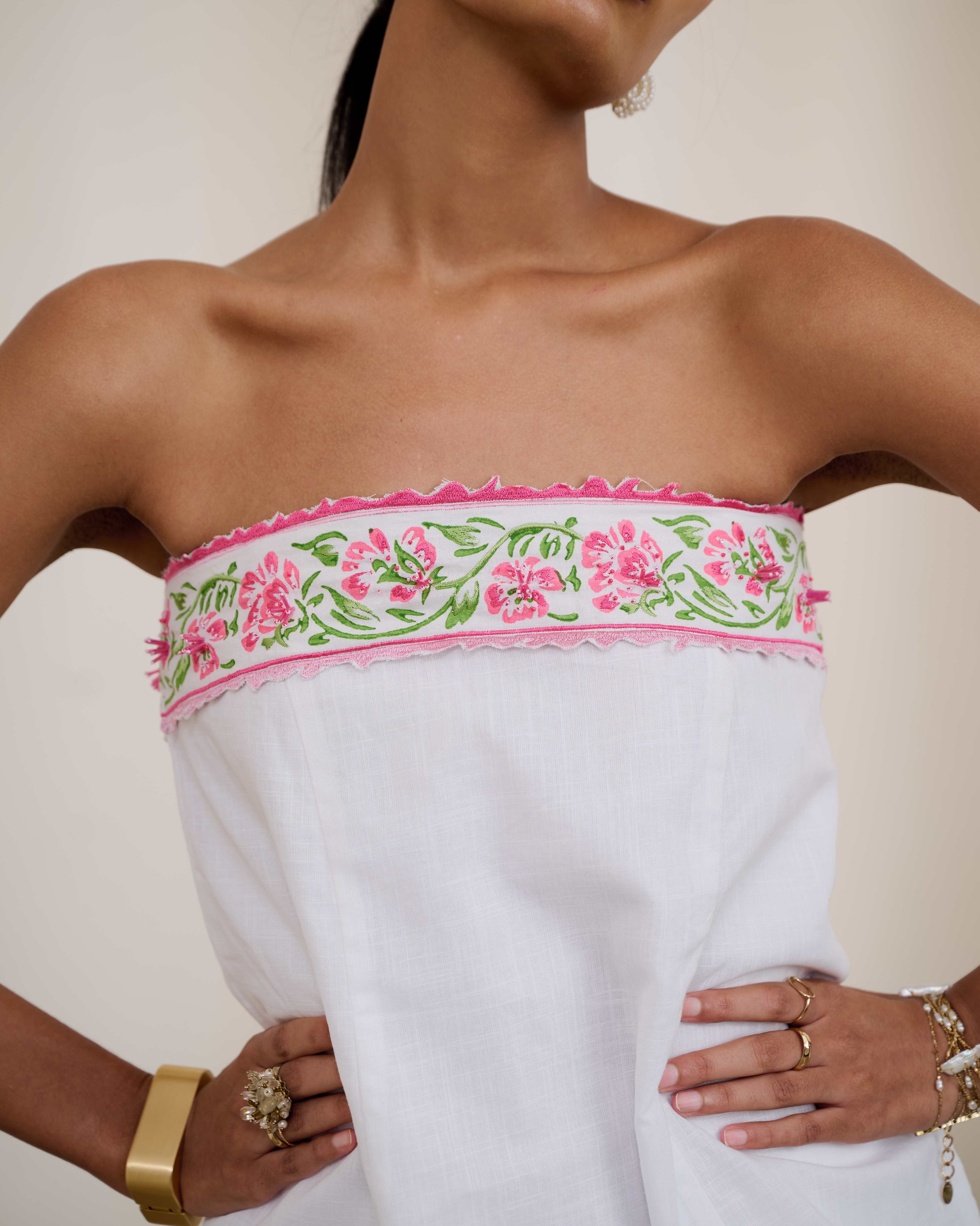 Embroidered Tube Top