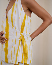 Stripped side tie top